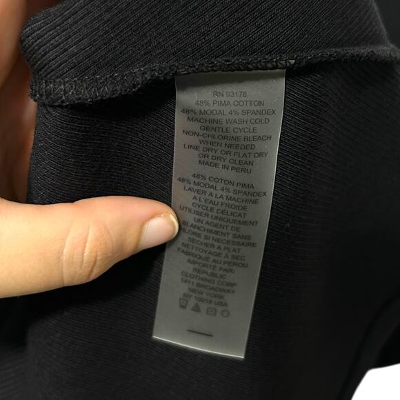 Elie Tahari Pima Cotton Polo Sweater Dress NWT Women's Sz M Black Half Sleeves - Picture 6 of 6